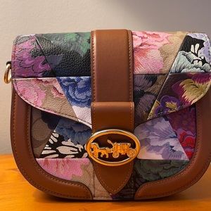 Coach Georgie Saddle bag new flower color block